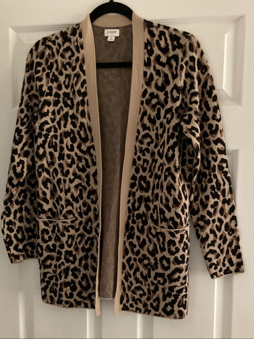 J Crew Open Leopard Cardigan